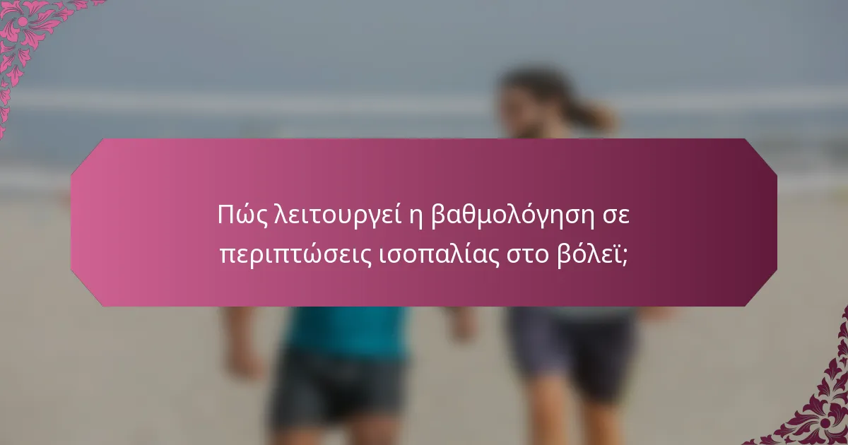 Πώς λειτουργεί η βαθμολόγηση σε περιπτώσεις ισοπαλίας στο βόλεϊ;
